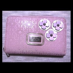 Guess Light Pink Wallet with Matching Card Holder
